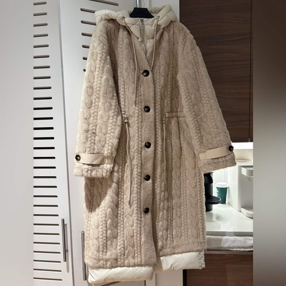 Rudsak-Vanilla Faux Fur Long Jacket-down vest&bottom extension detachable🥯